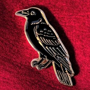 Black and Gold Crow Pin